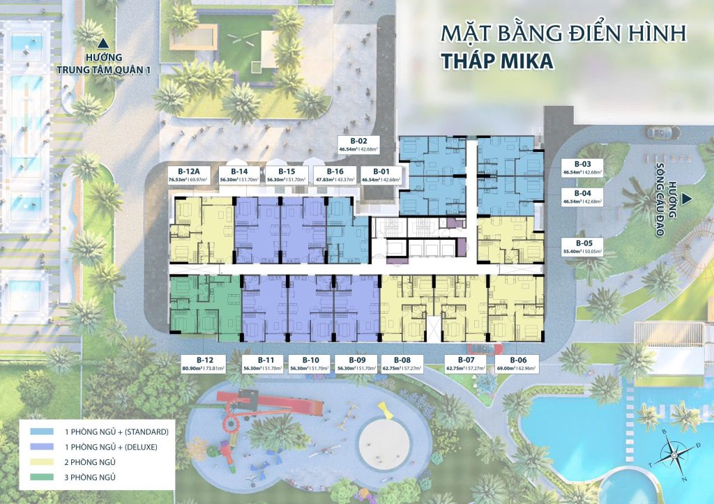 Mặt bằng Dự án Khải Hoàn Prime Tháp Mika
