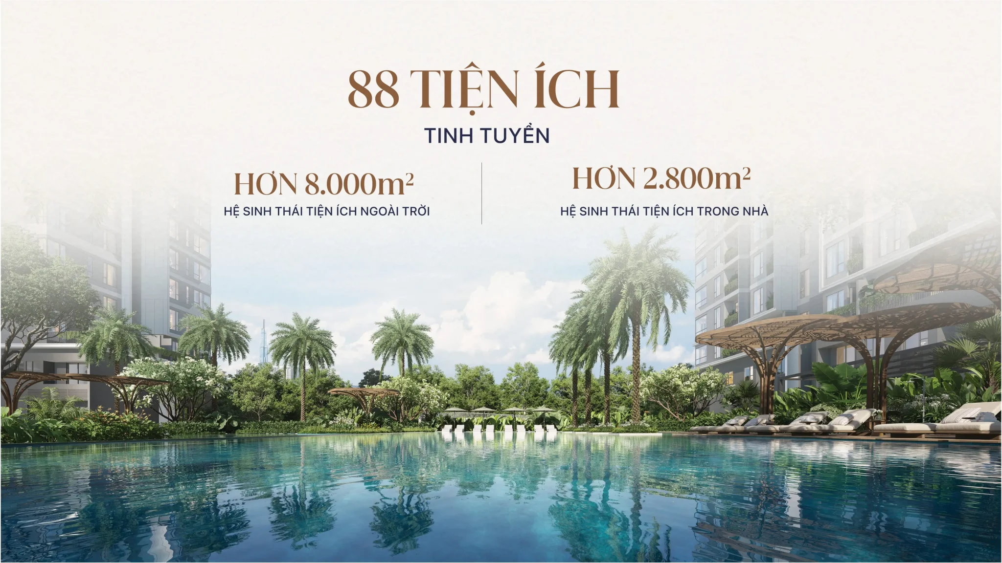 Tổng thể hơn 10.800m² tiện ích và mặt nước tại TT Genesis